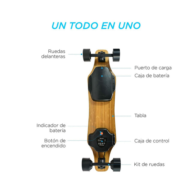 Longboard KSIX H2B-02 Pro 450W 25 KM/H ( 97 x 23,5 x 12 cm)